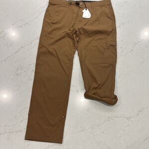 Prana NEW Stretch Zion Pant Mens 38 x 32 Sepia Brown Straight Relaxed Hiking